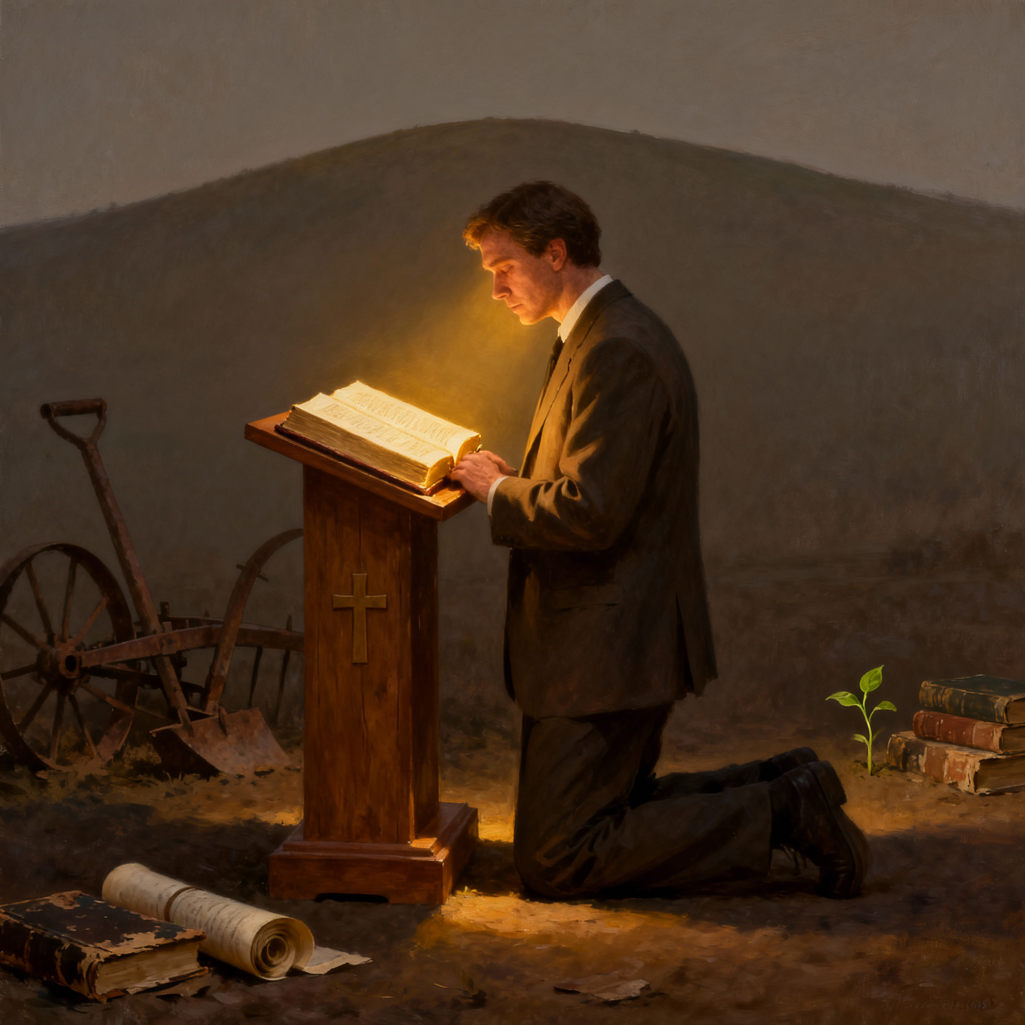 Silueta de púlpito en la iglesia